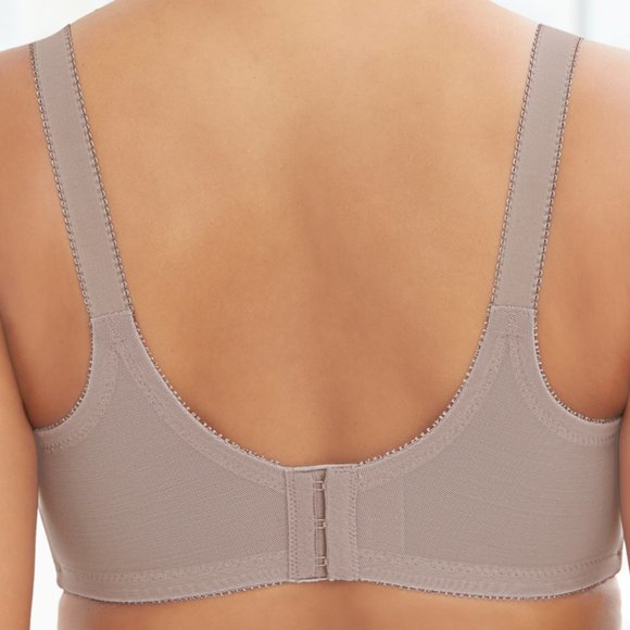 Set Of 3! 40DD Glamorise COMFORT LIFT Bra (COTTON-LINED) Wireless LACE Taupe NEW - Picture 6 of 16